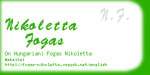 nikoletta fogas business card